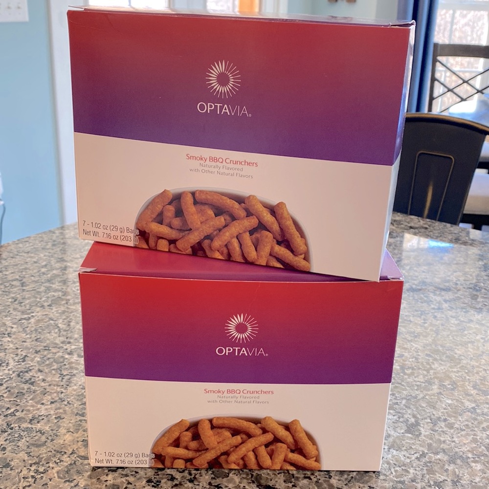 Two boxes Optavia Smokey BBQ Crunchers